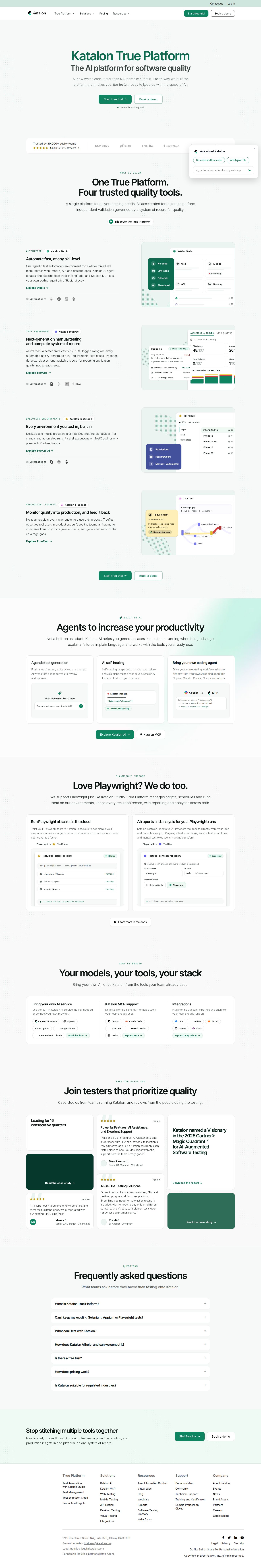 Katalon website preview