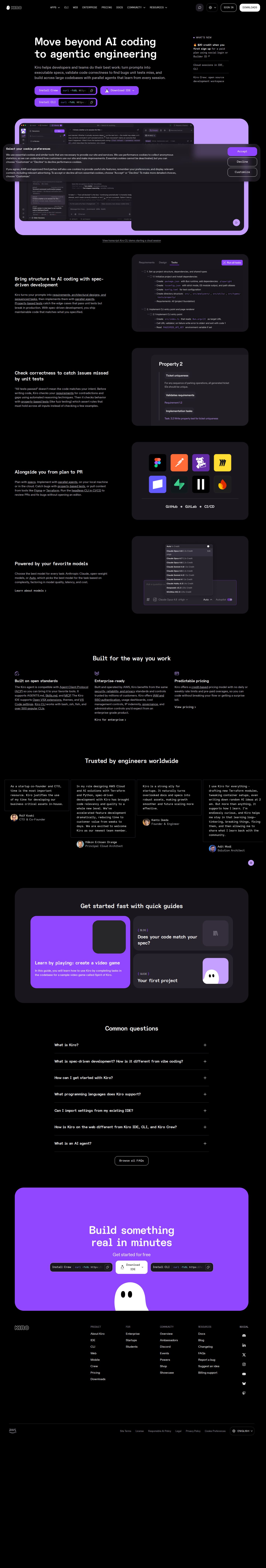Kiro website preview
