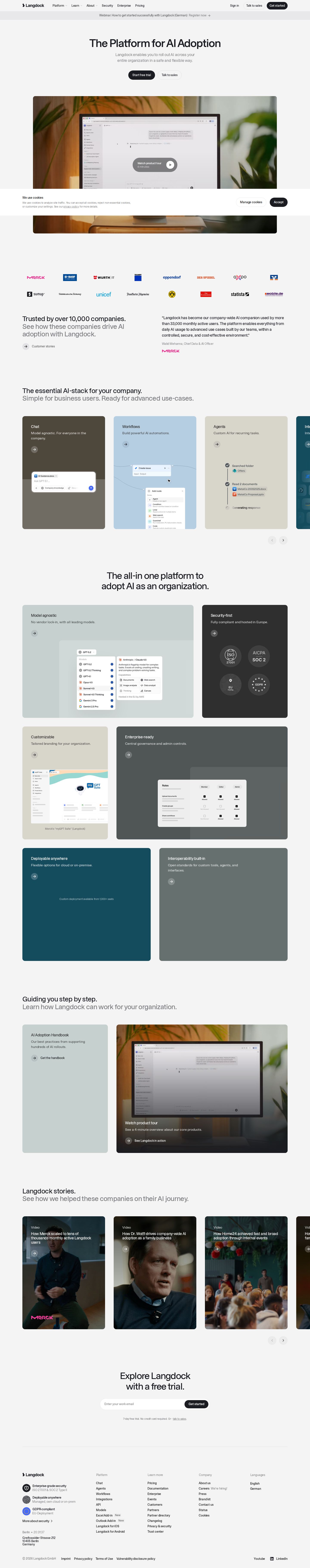 Langdock website preview
