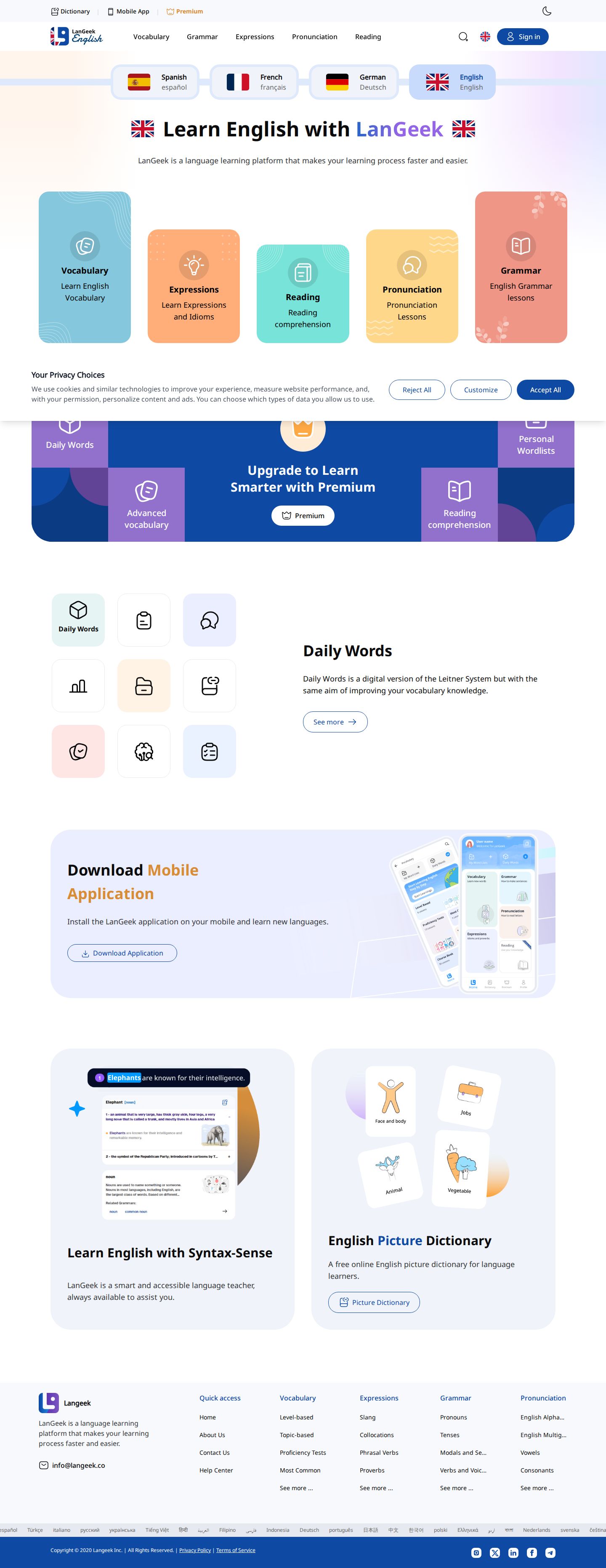 LanGeek website preview