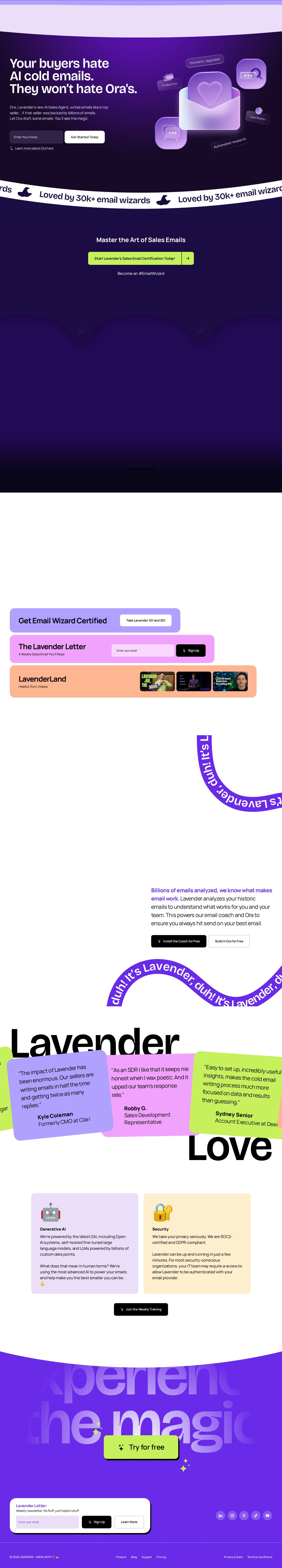 Lavender website preview