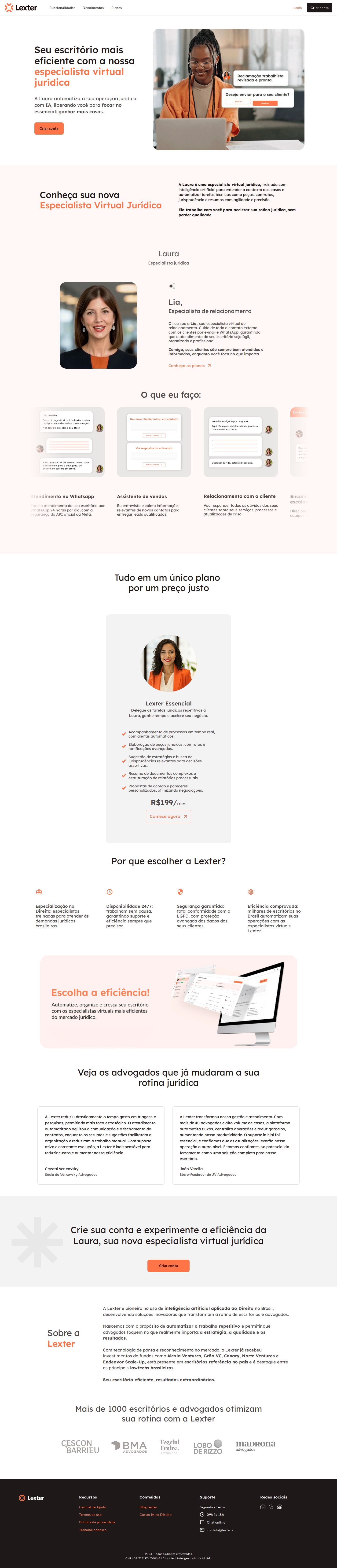 Lexter website preview