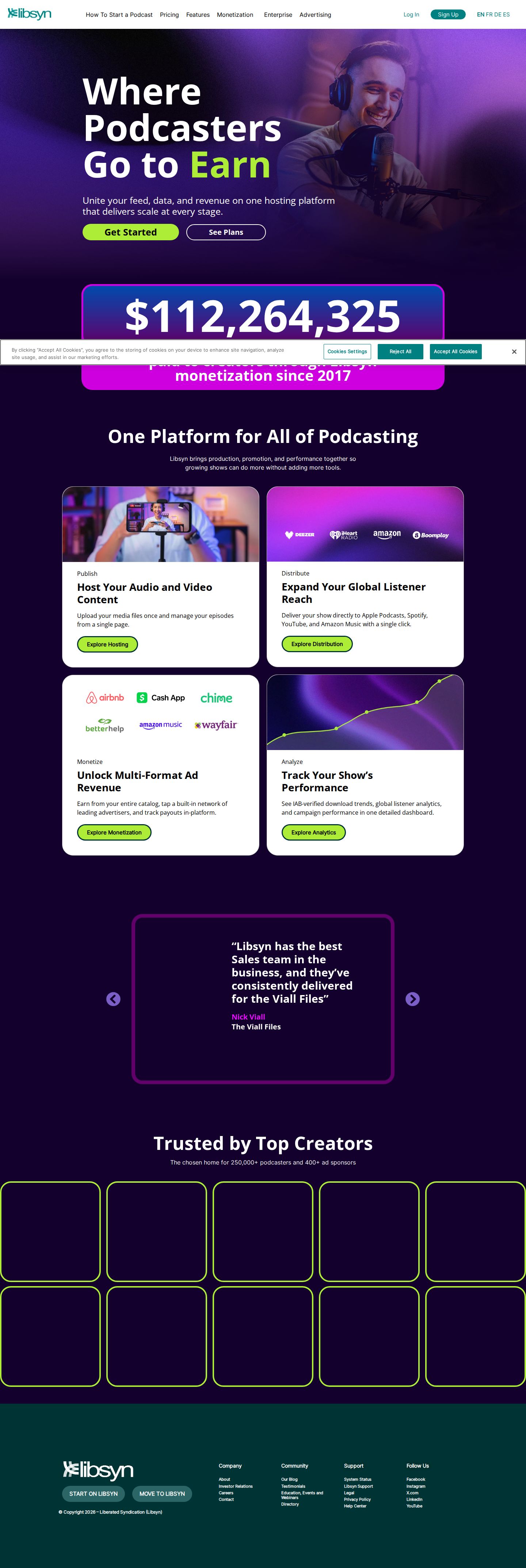 Libsyn website preview