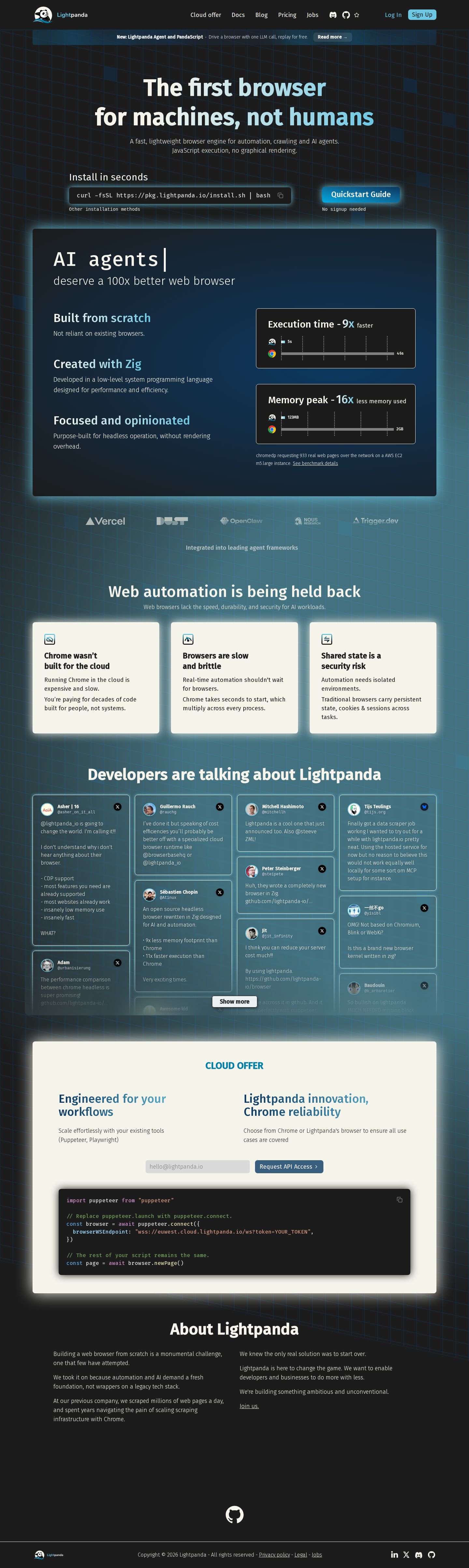 Lightpanda website preview