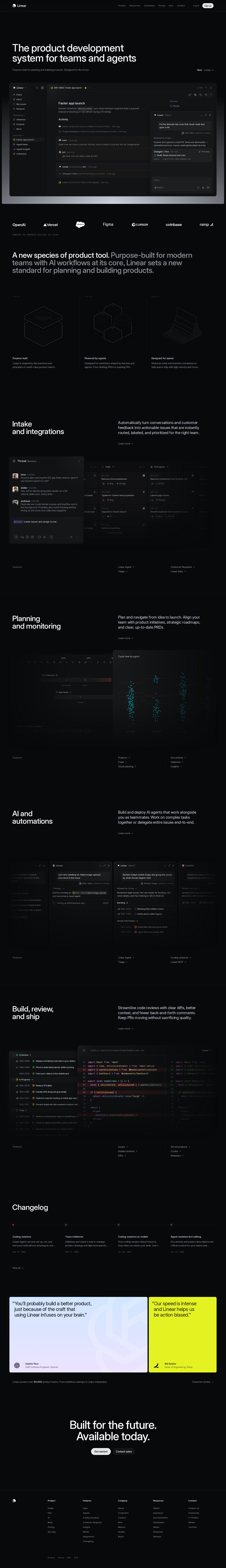 Linear website preview