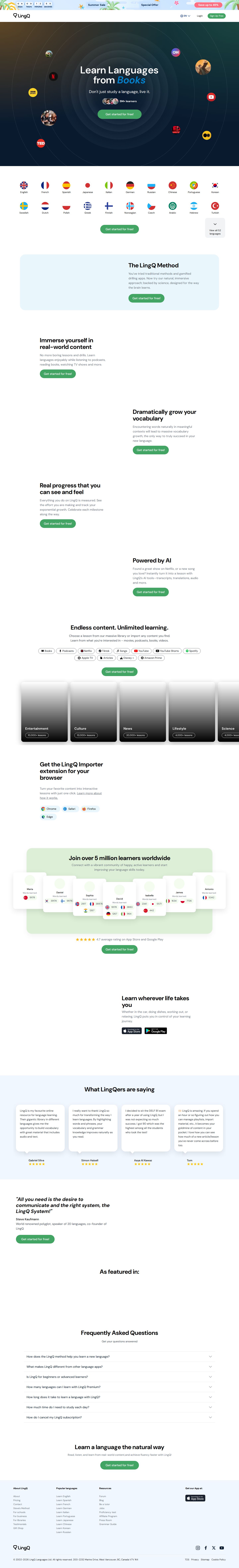 LingQ website preview