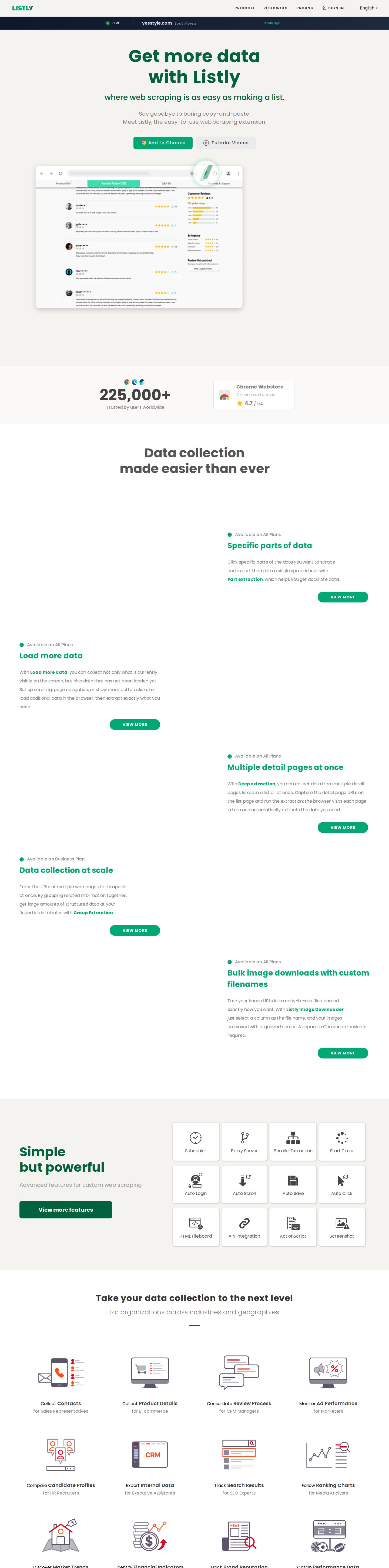 Listly website preview
