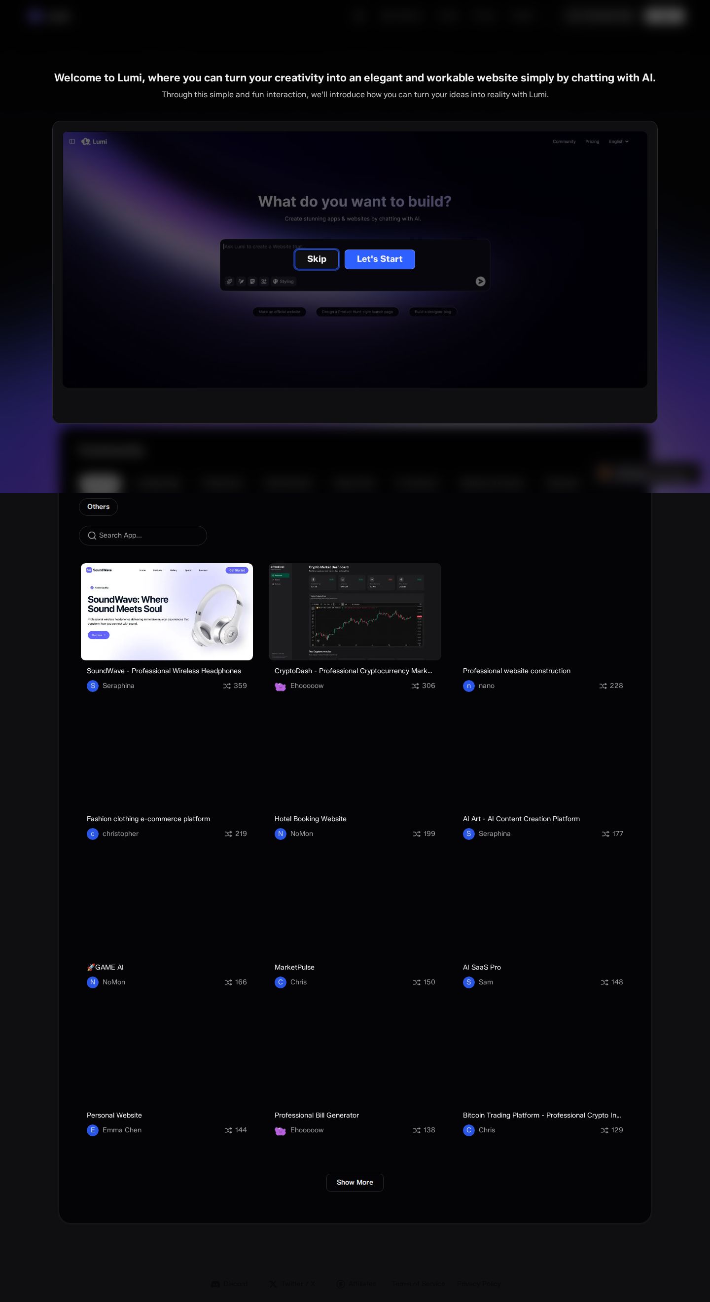 Lumi.new website preview