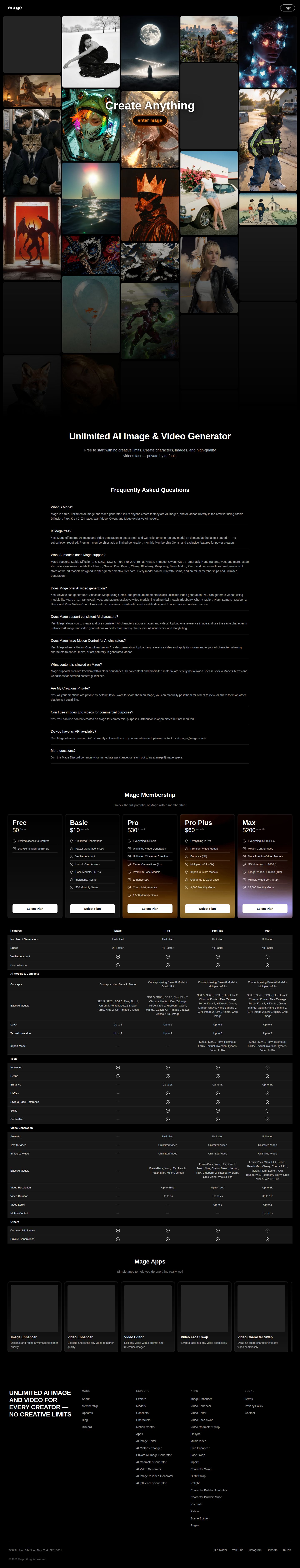 Mage website preview