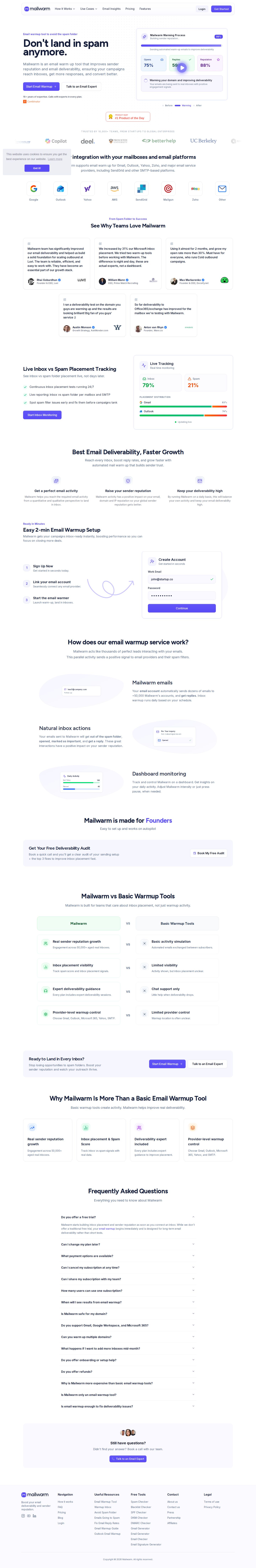 mailwarm website preview