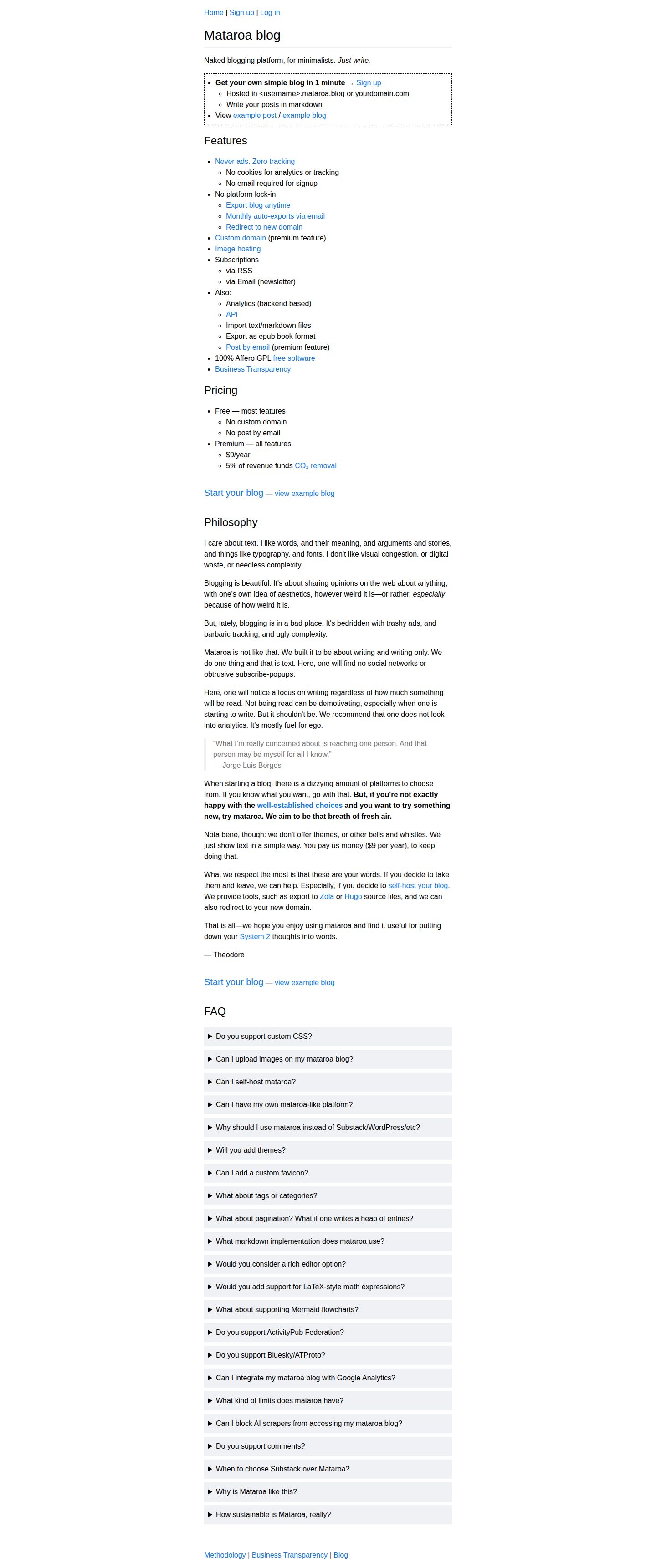 Mataroa website preview