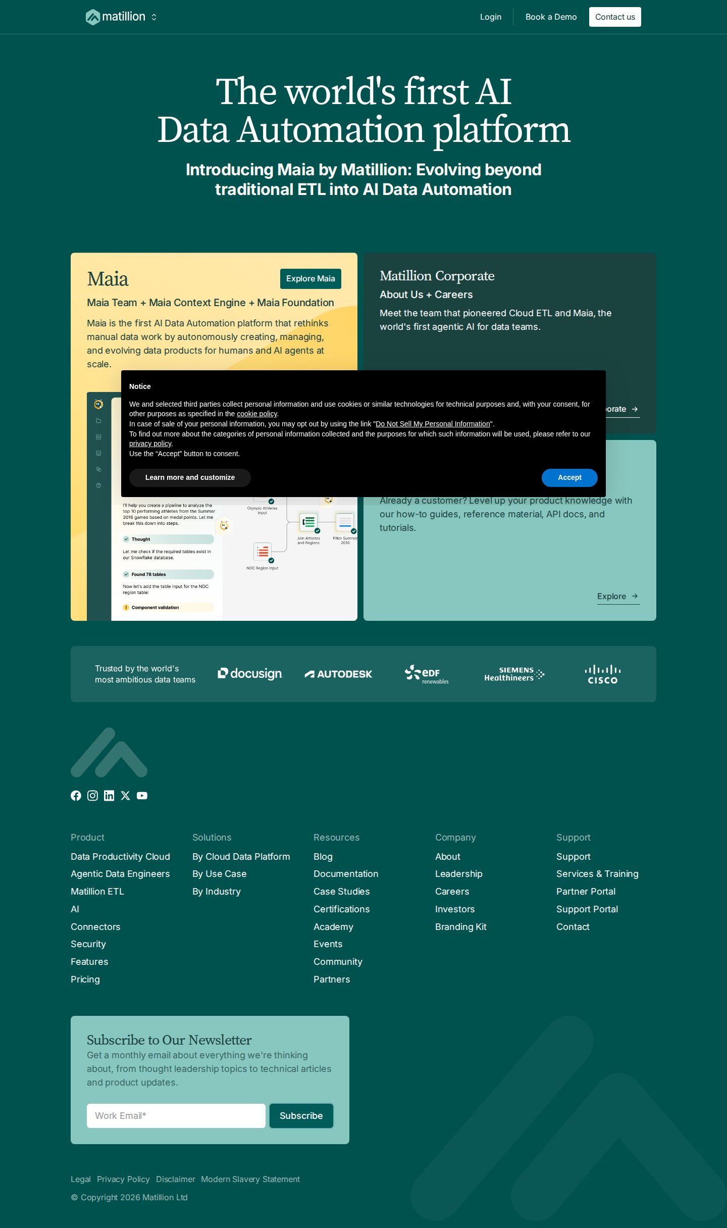 Matillion website preview
