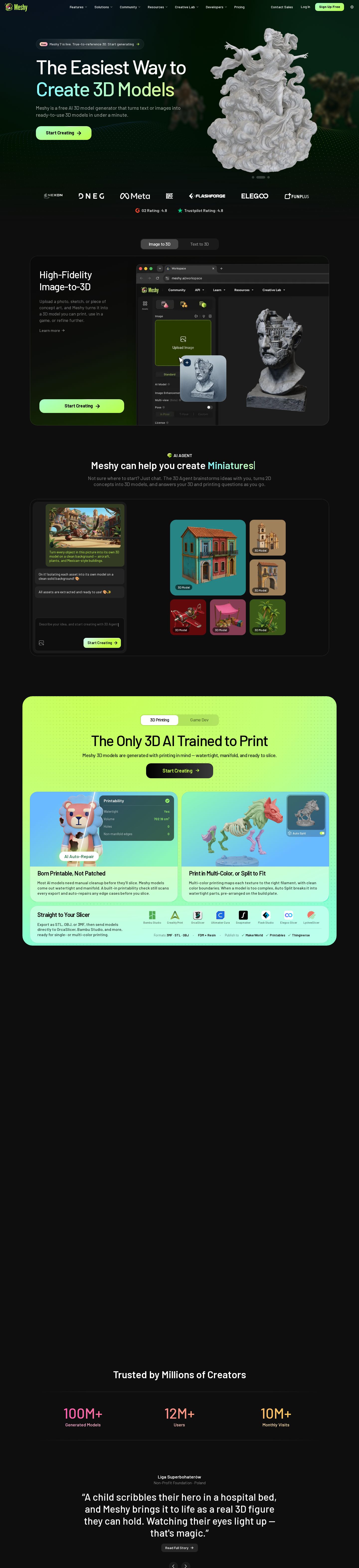 Meshy website preview