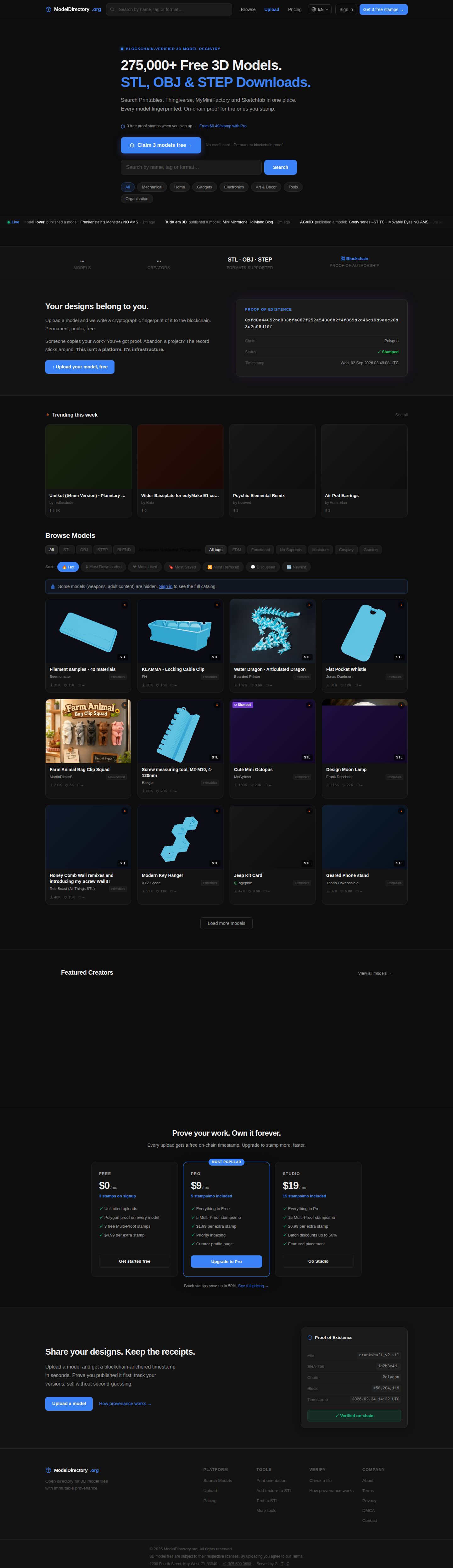 ModelDirectory.org website preview