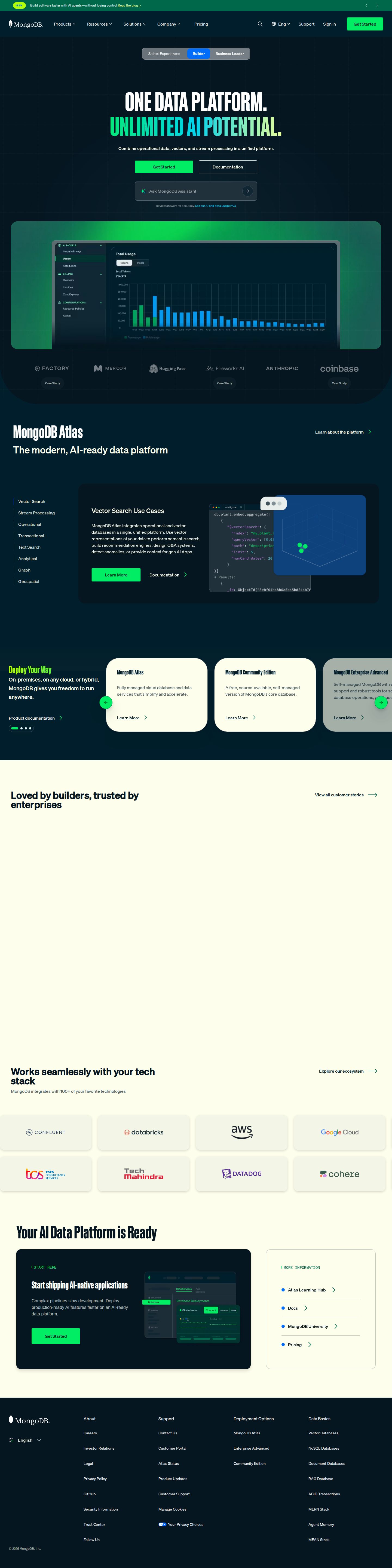 MongoDB website preview
