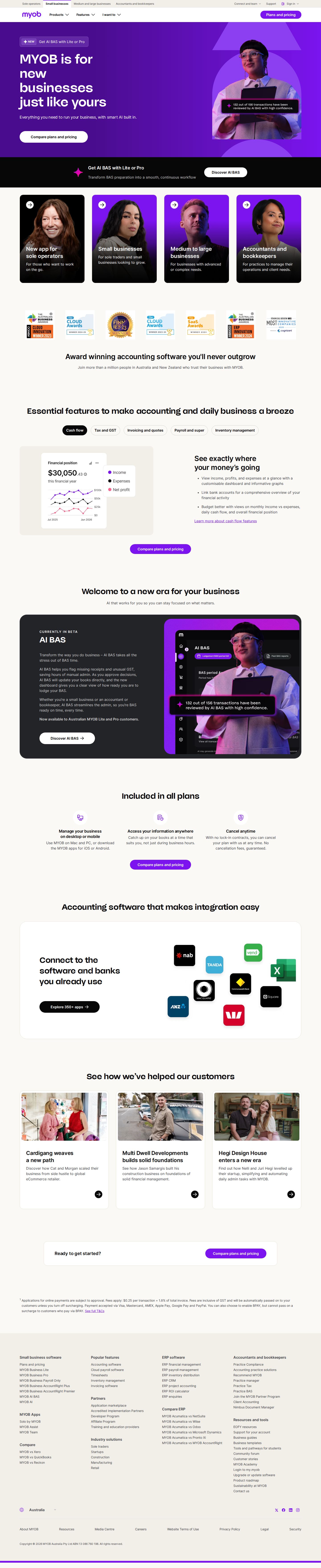 MYOB website preview