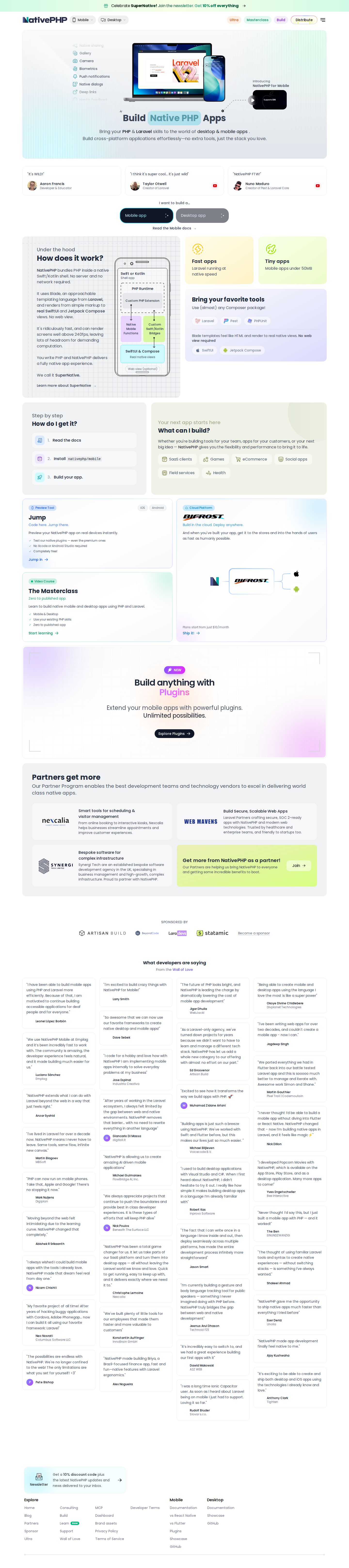 NativePHP website preview