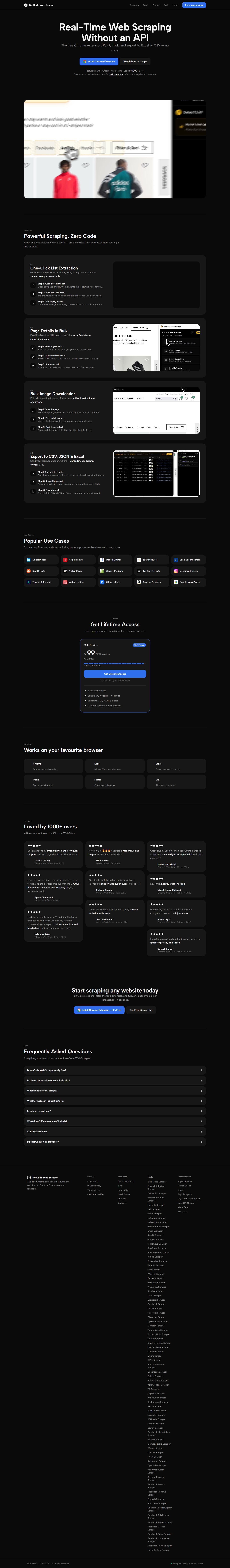 No Code Web Scraper website preview
