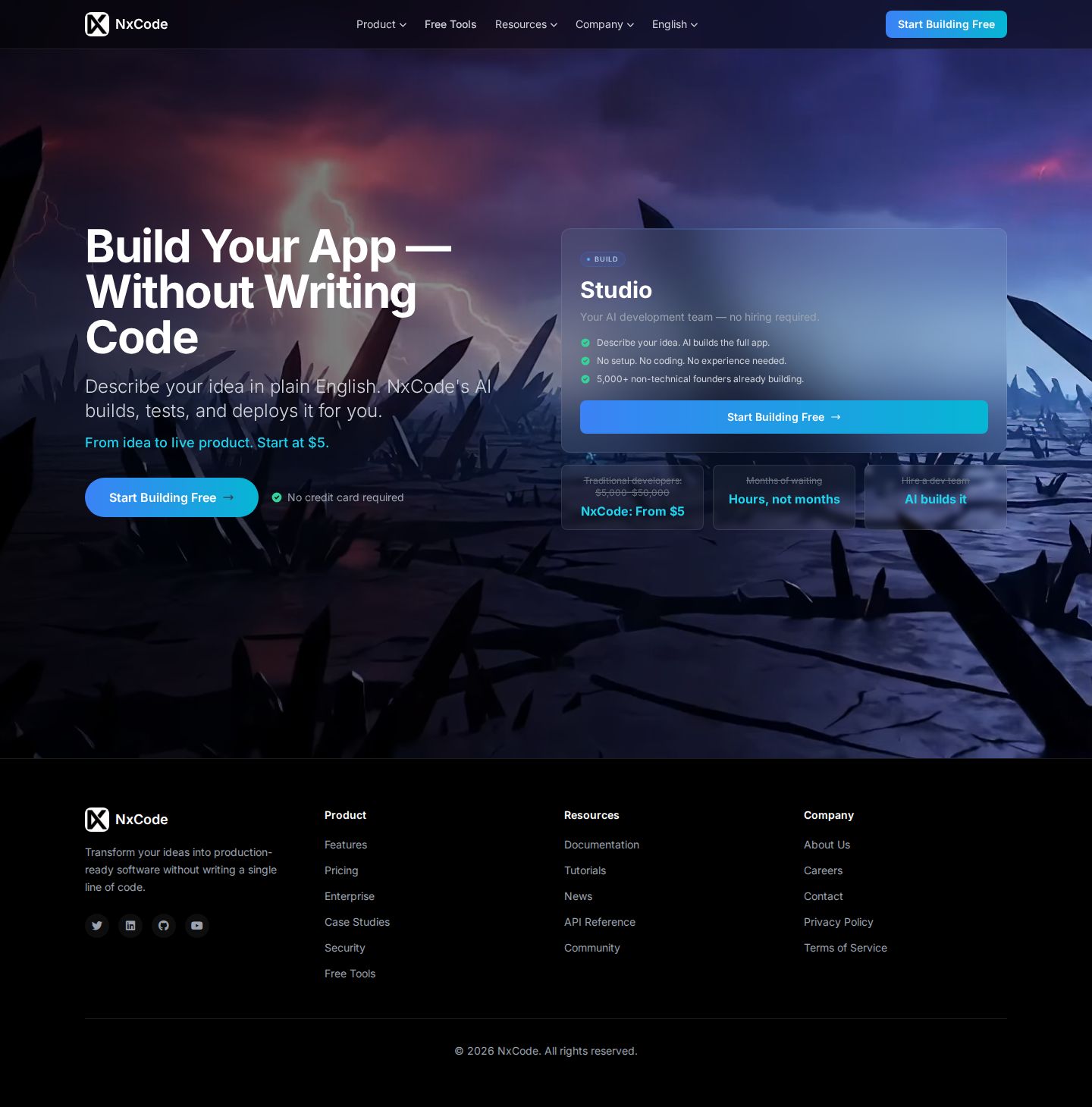 NxCode website preview