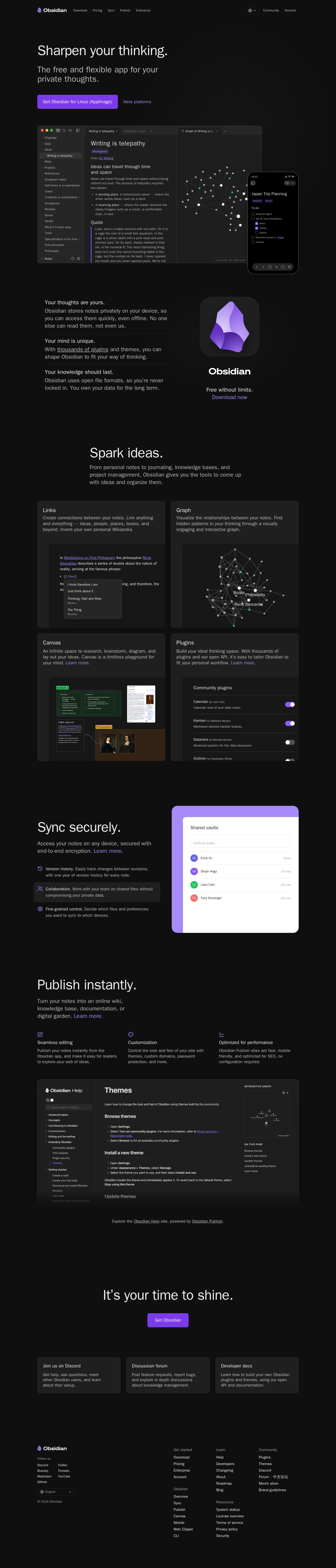 Obsidian website preview