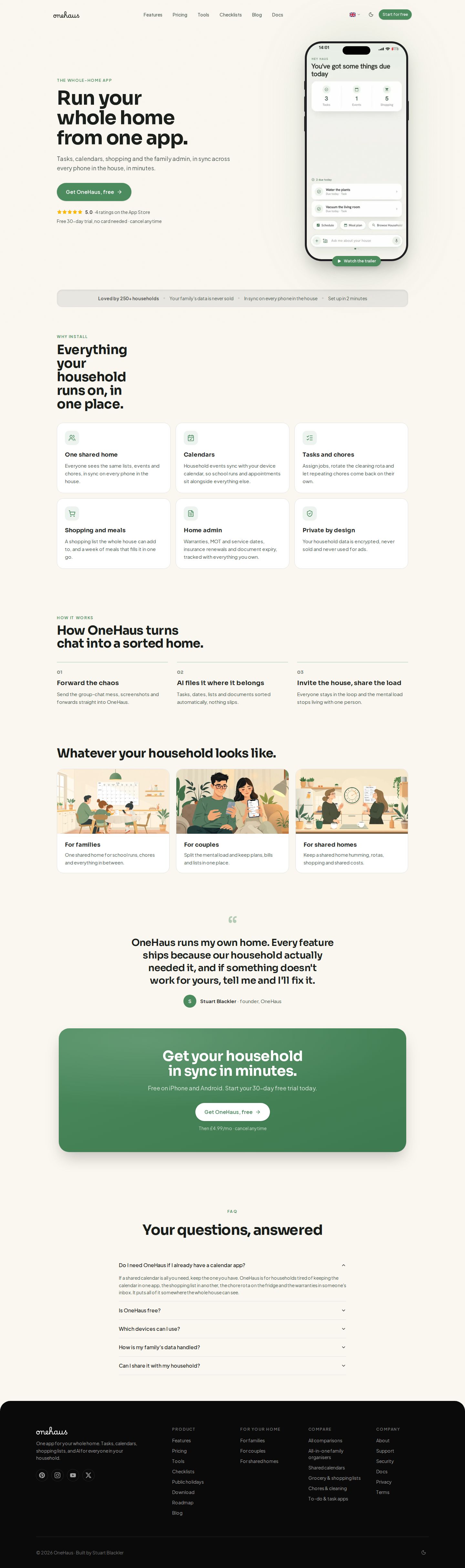 OneHaus website preview