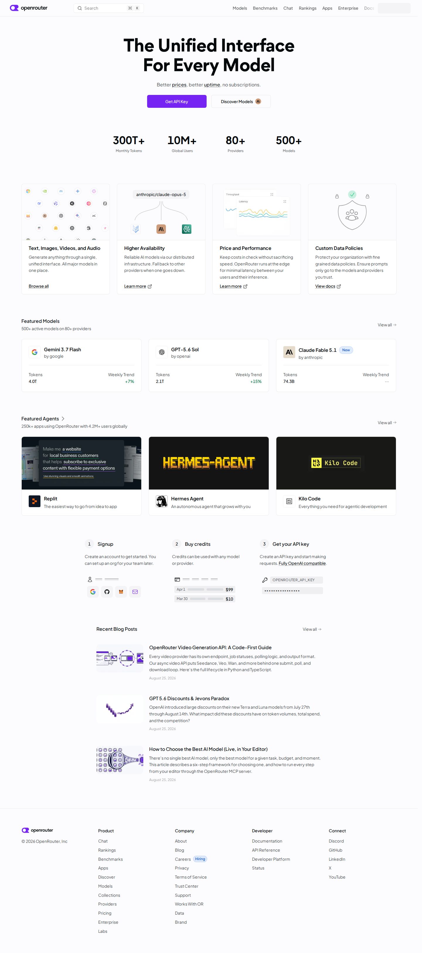 OpenRouter website preview