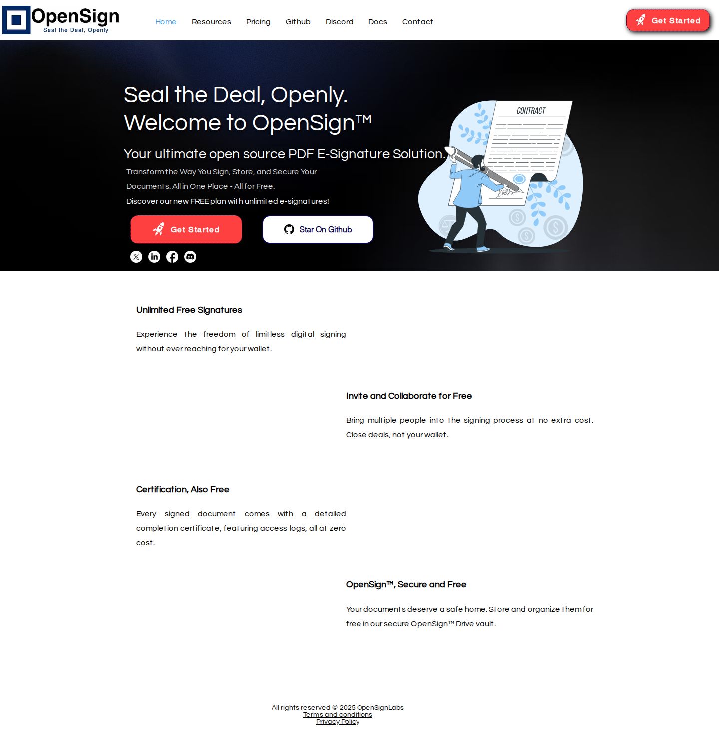 OpenSign™ website preview