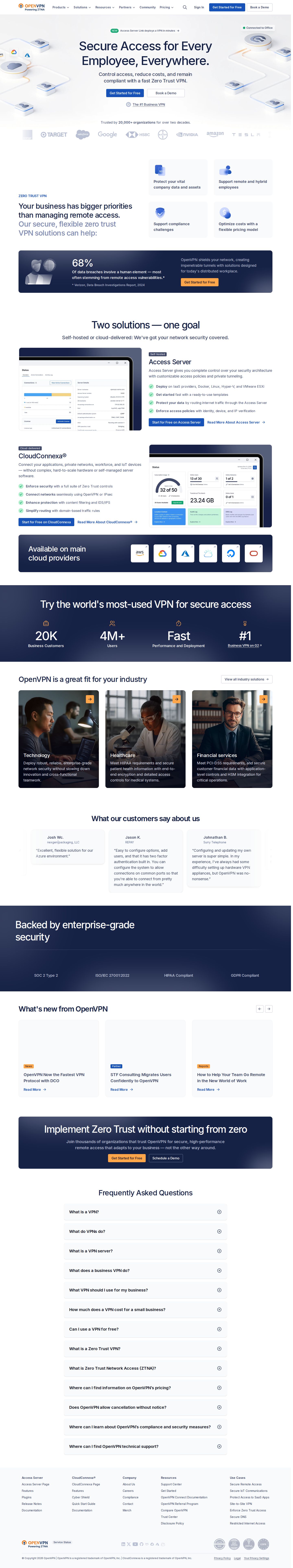 OpenVPN website preview