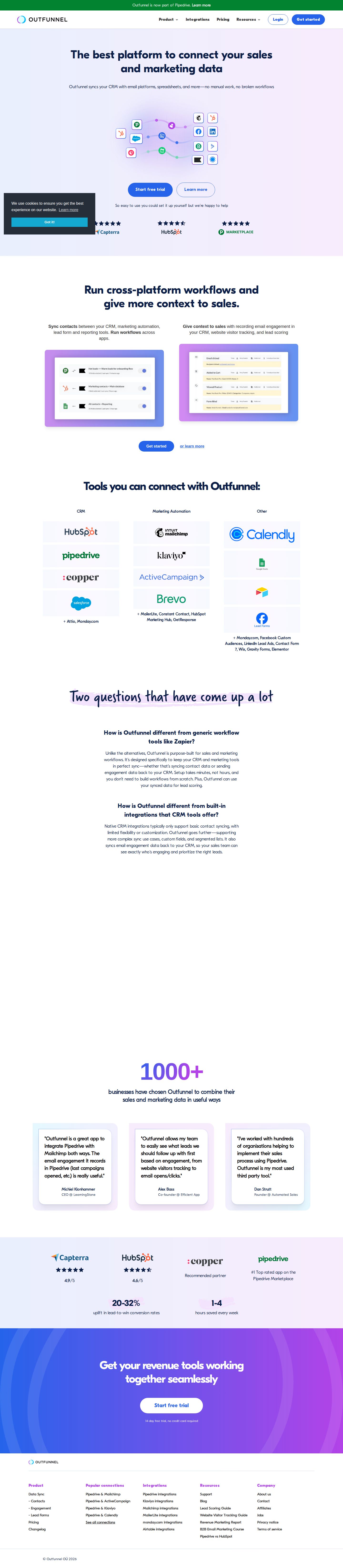 Outfunnel website preview