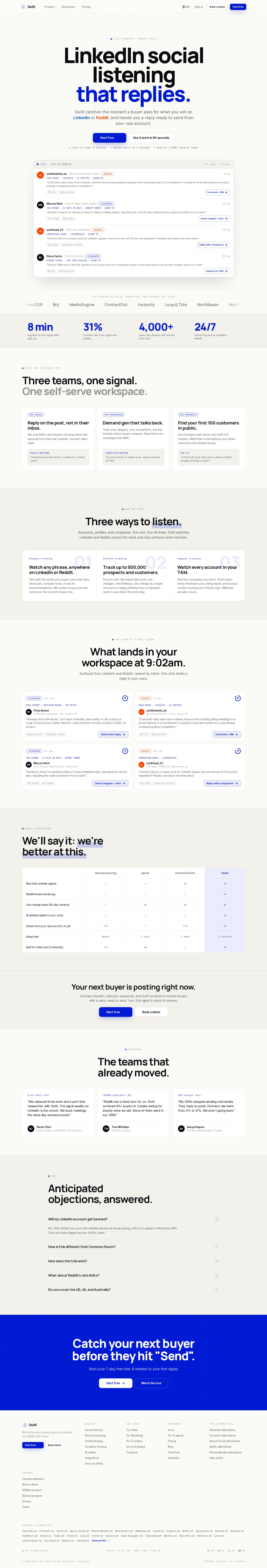 OutX website preview