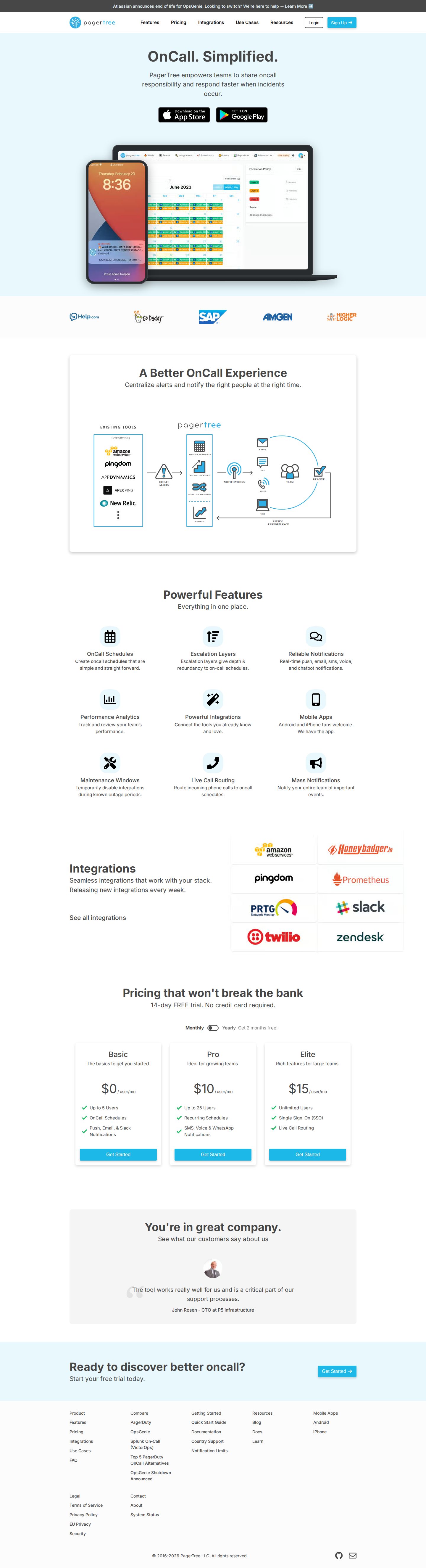 PagerTree website preview