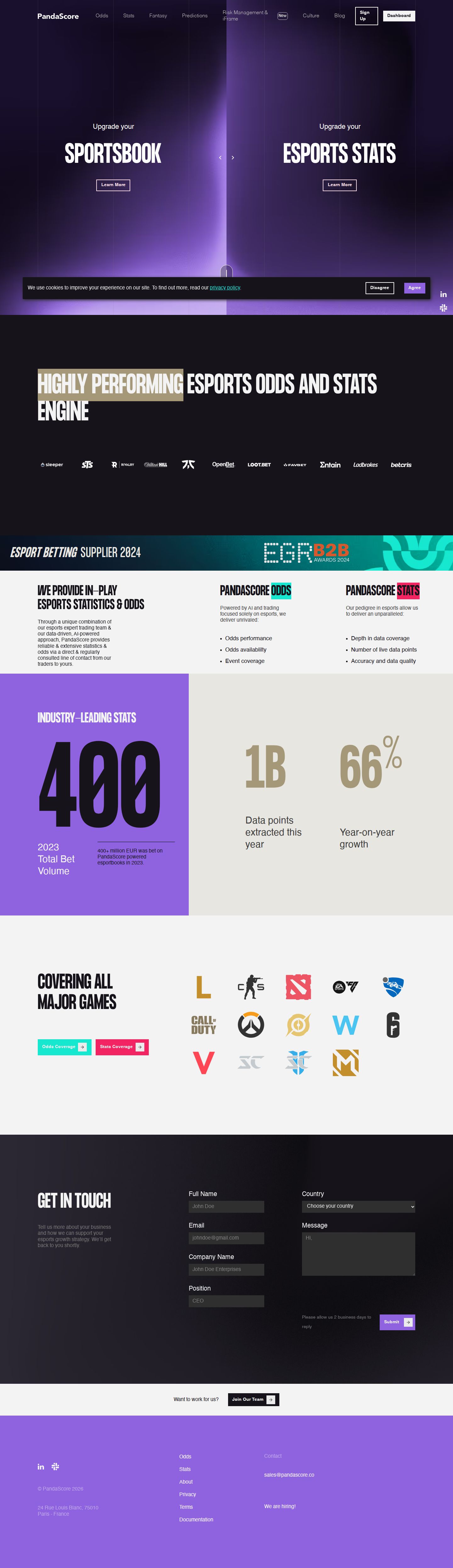 PandaScore website preview
