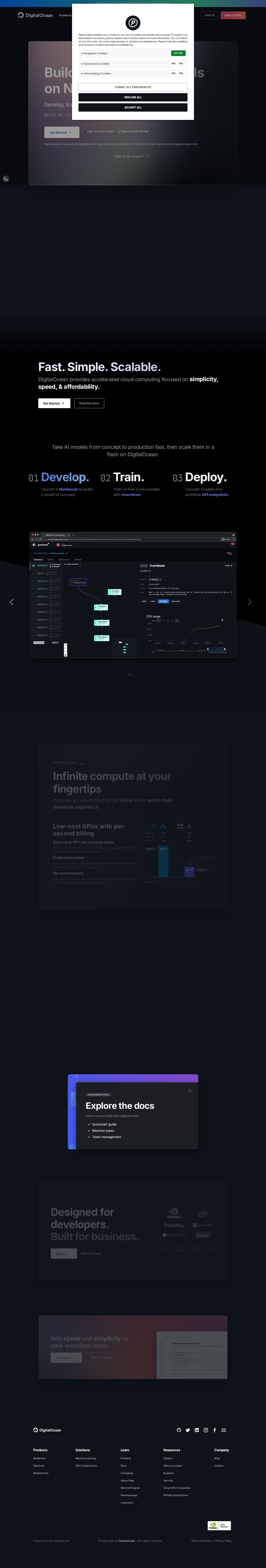 Paperspace website preview