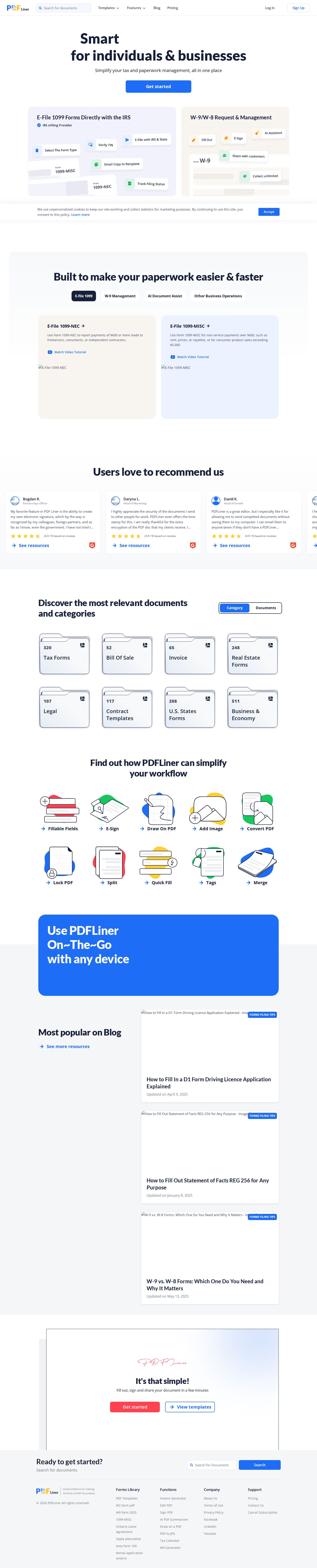PDFLiner website preview