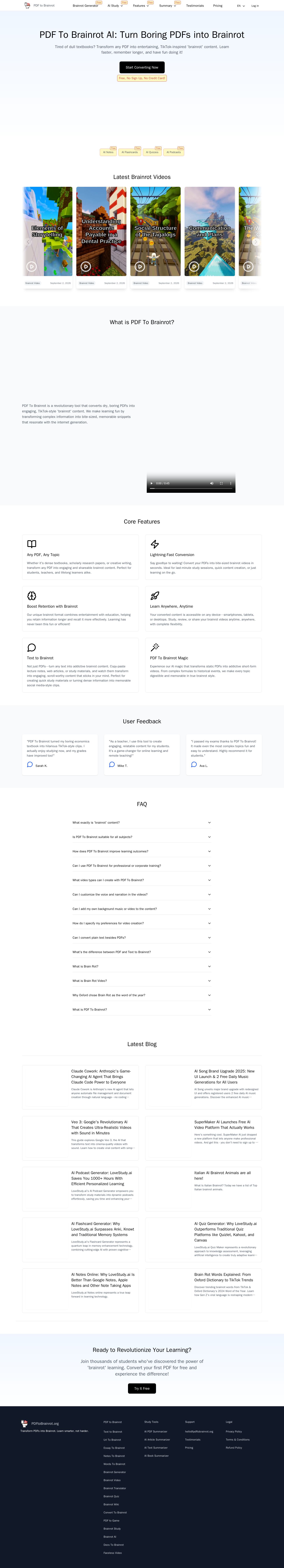 PDF To Brainrot website preview