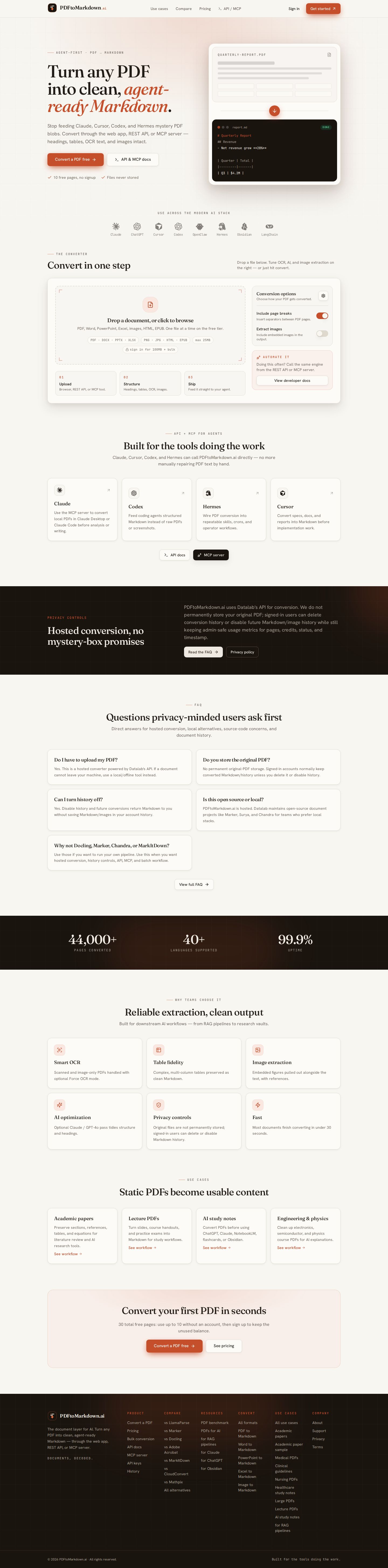 PDFtoMarkdown.ai website preview