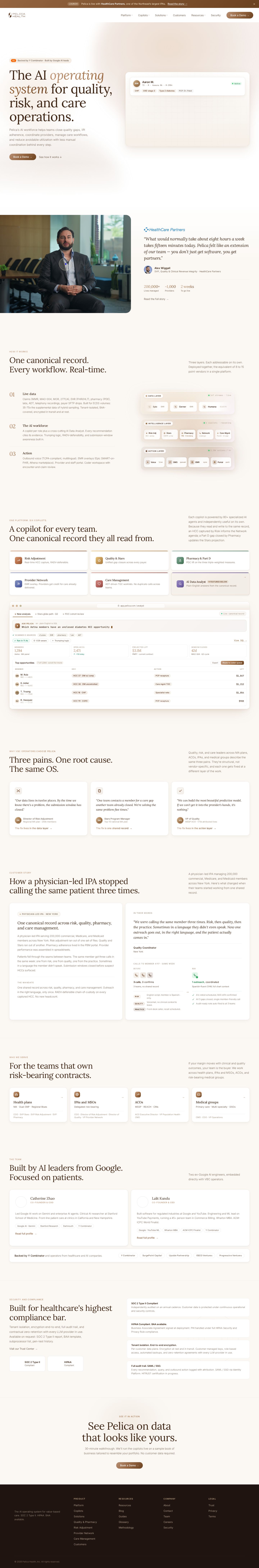 Pelica Health website preview