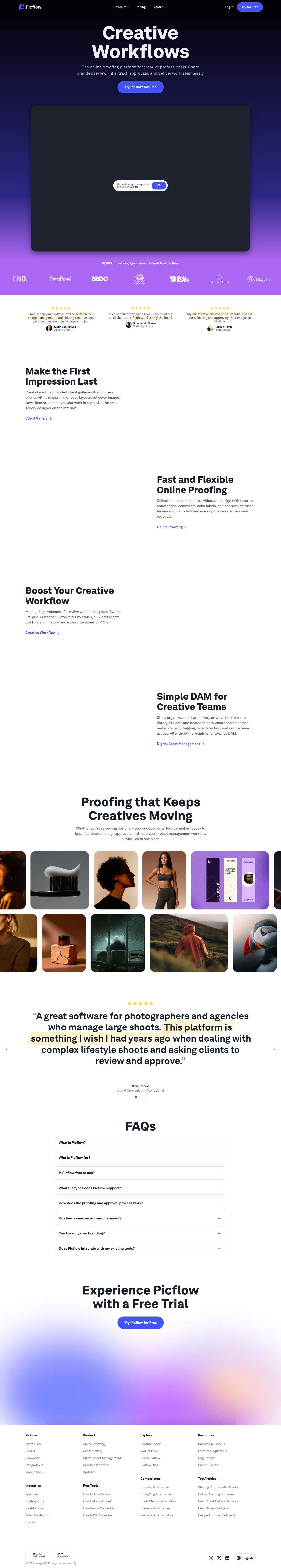 Picflow website preview