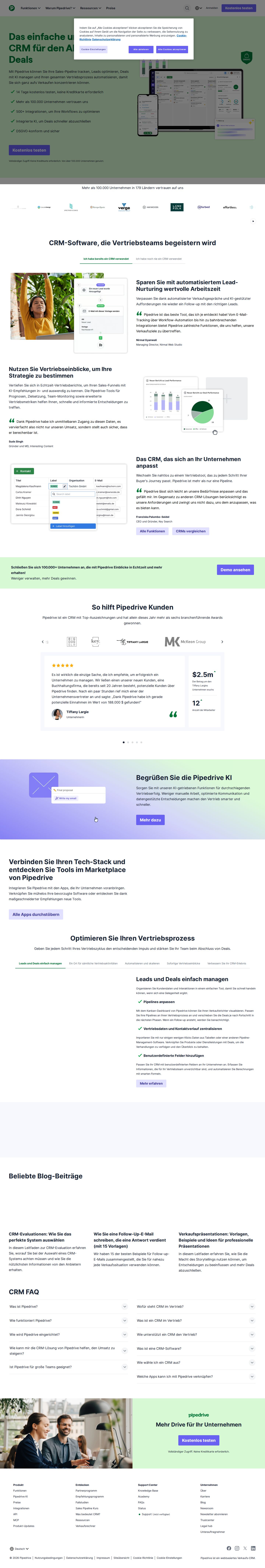 Pipedrive website preview