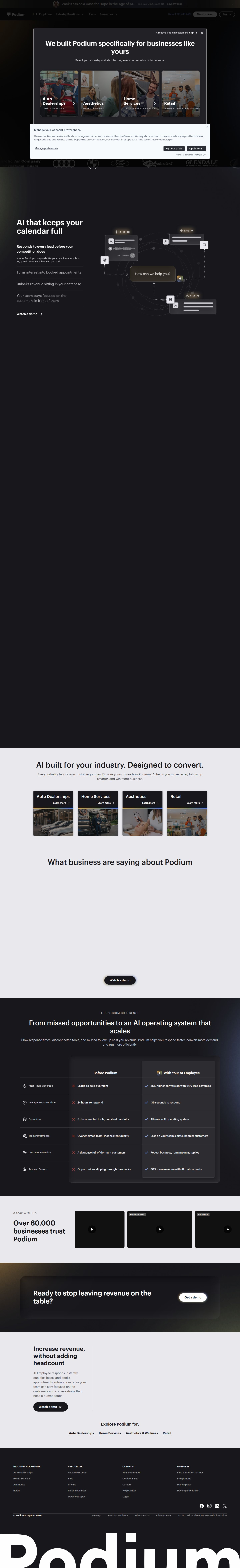 Podium website preview