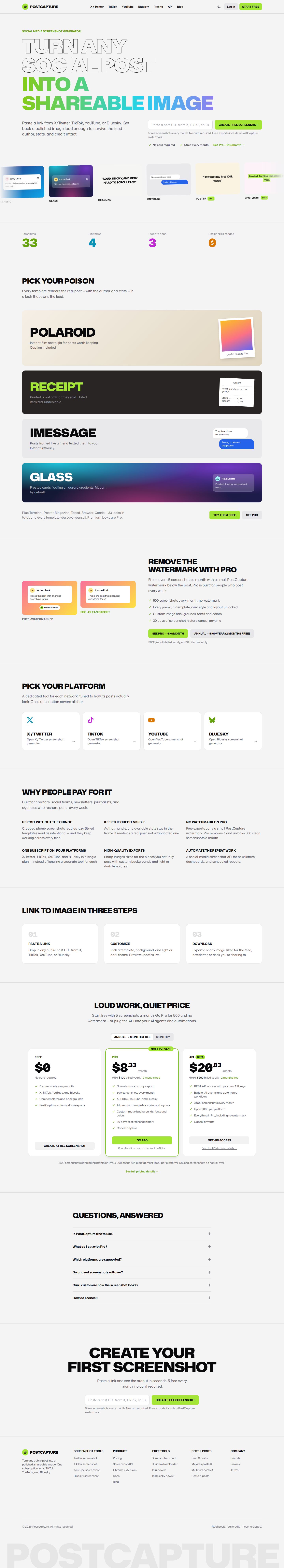PostCapture website preview