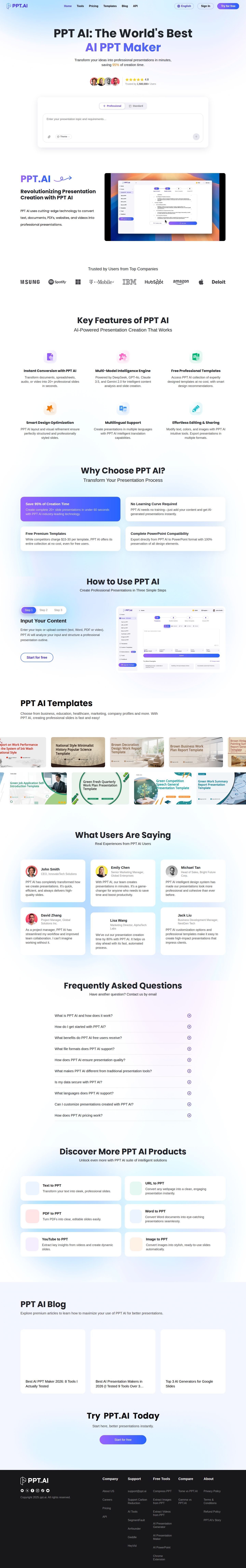 PPT AI website preview