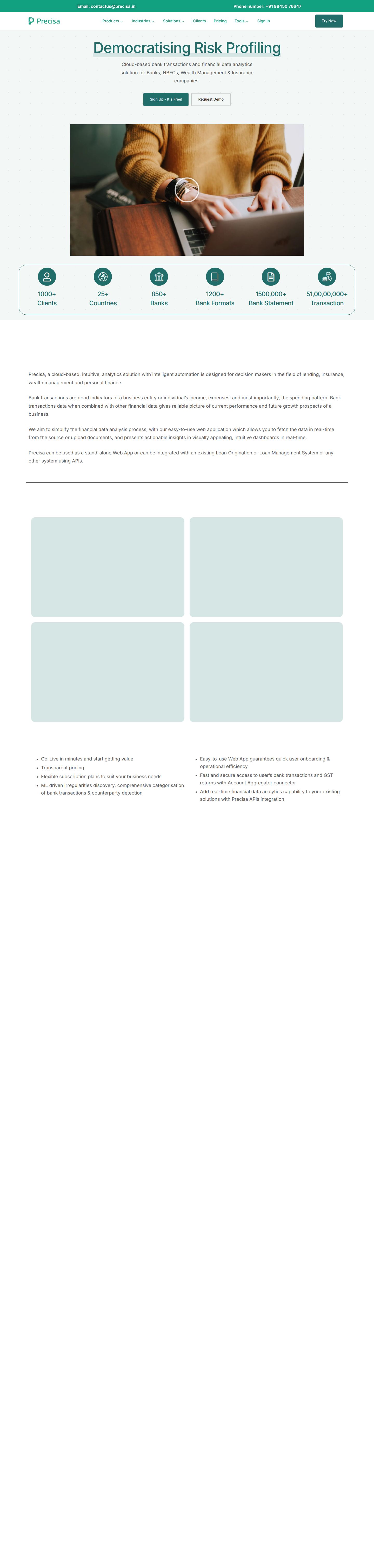 Precisa website preview
