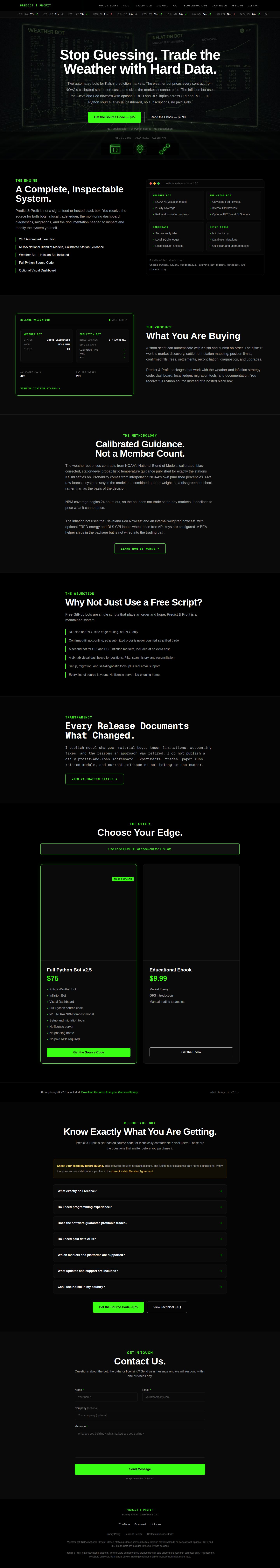 Predict & Profit website preview