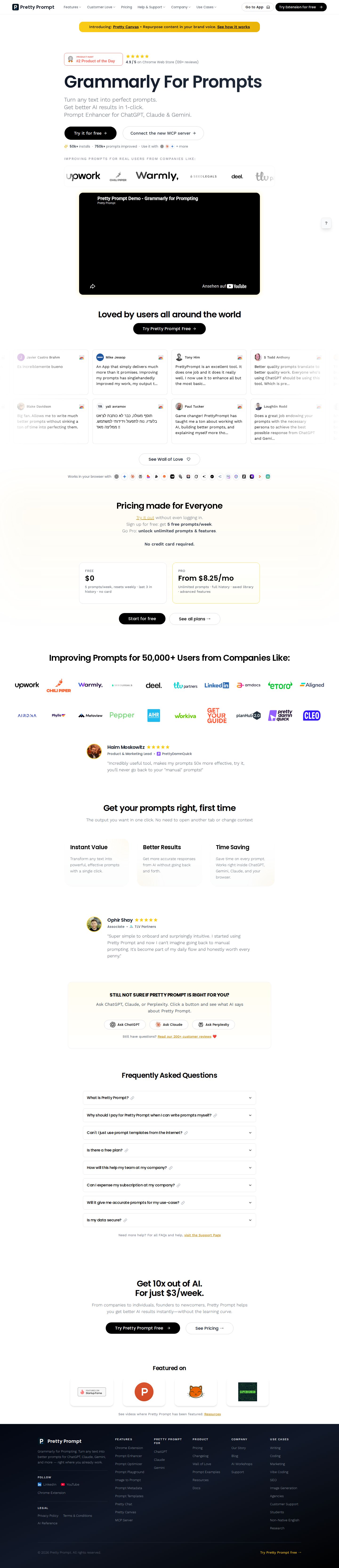 Pretty Prompt website preview