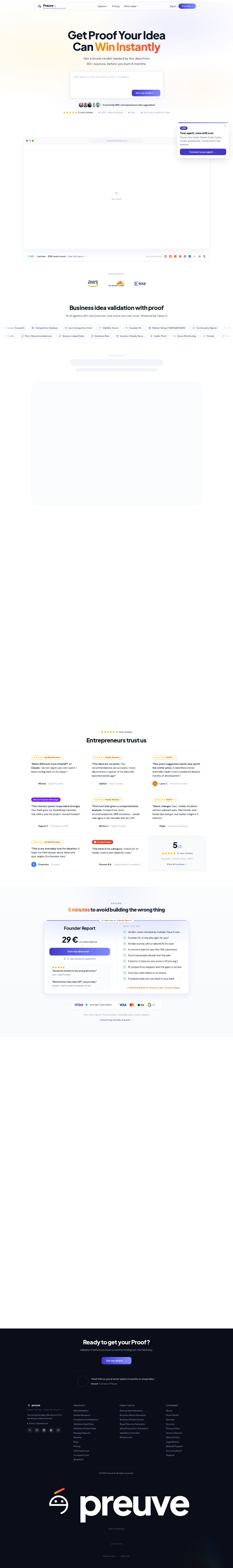 Preuve AI website preview