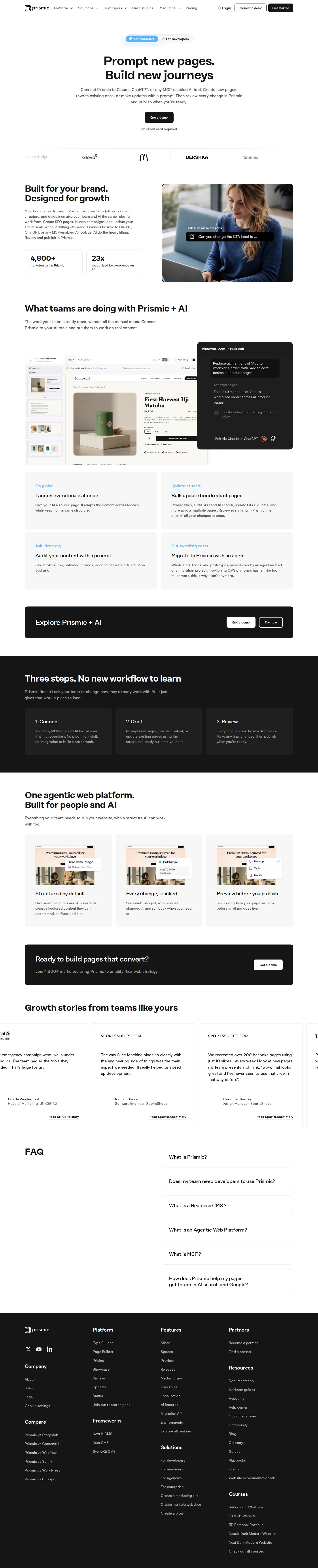 Prismic website preview
