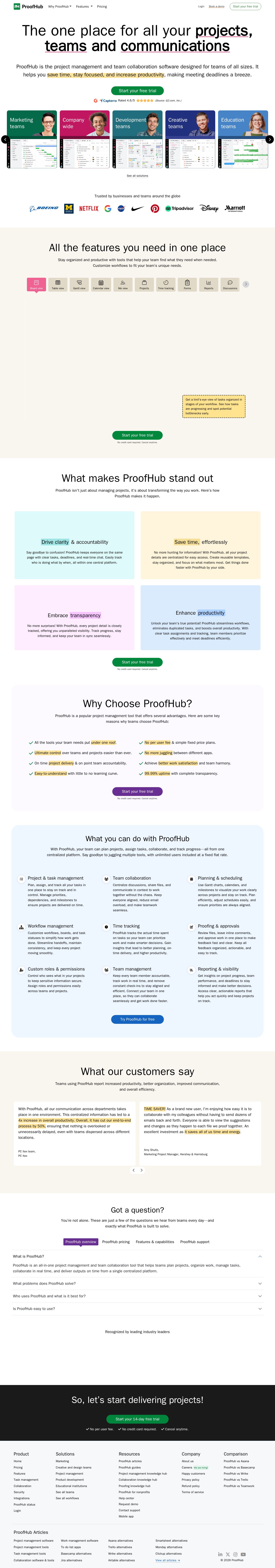 ProofHub website preview