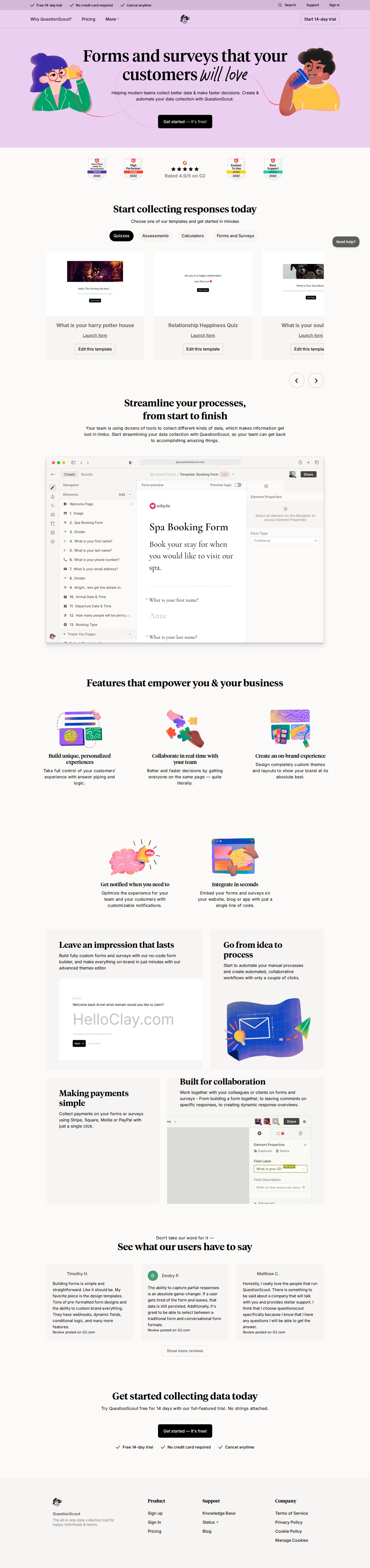 QuestionScout website preview