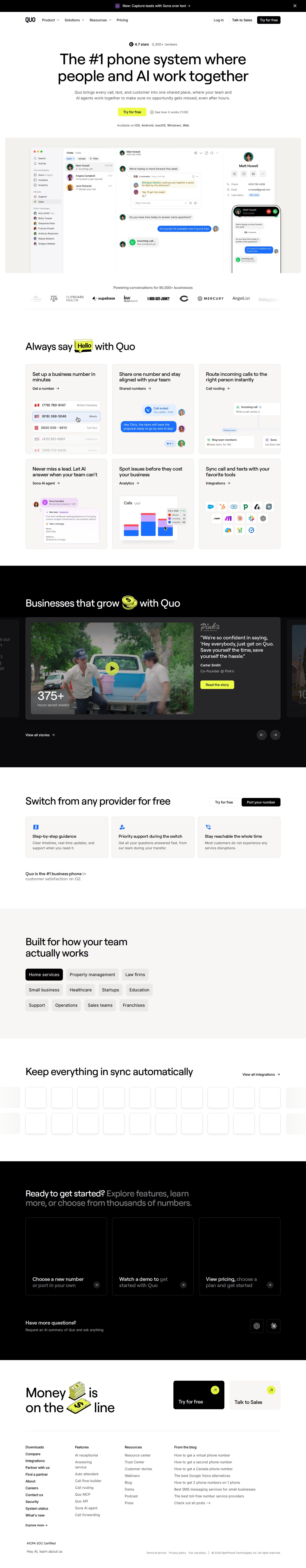 Quo website preview